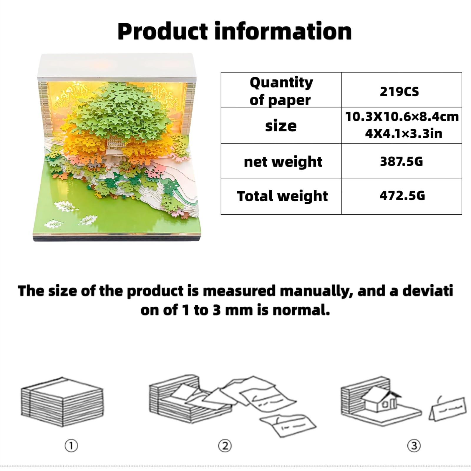 3D Time Piece Calendar 2026 Notes Desk Artropad Art Standard, Green