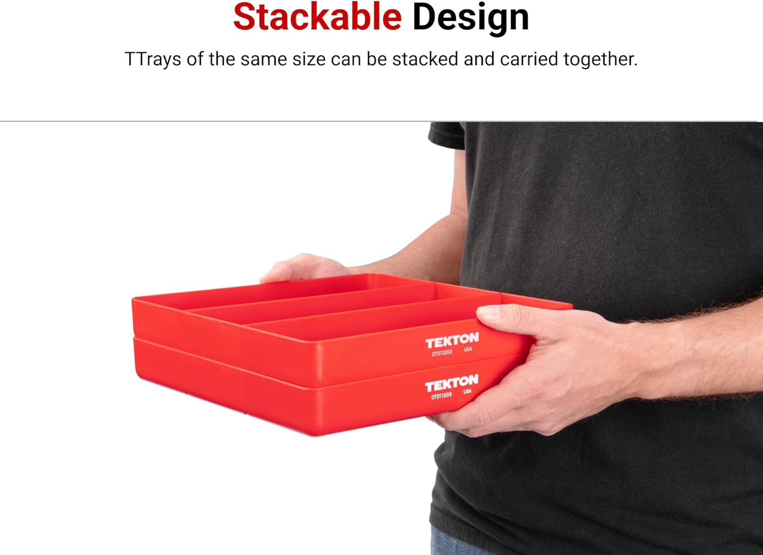 3-Compartment Organizer Tray (Black) | OTD11103 | Made in USA