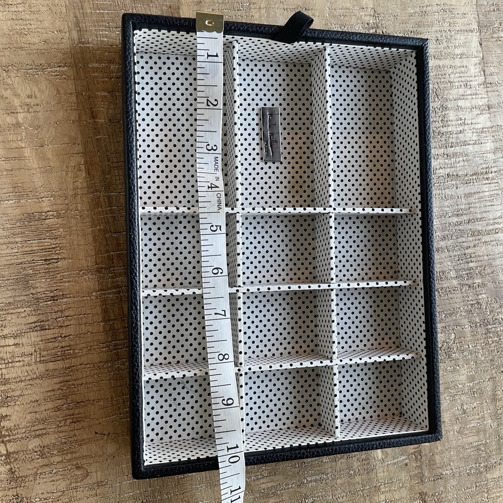 Nicole Miller Tray 10 X 7.5 Black And White Polka Dots