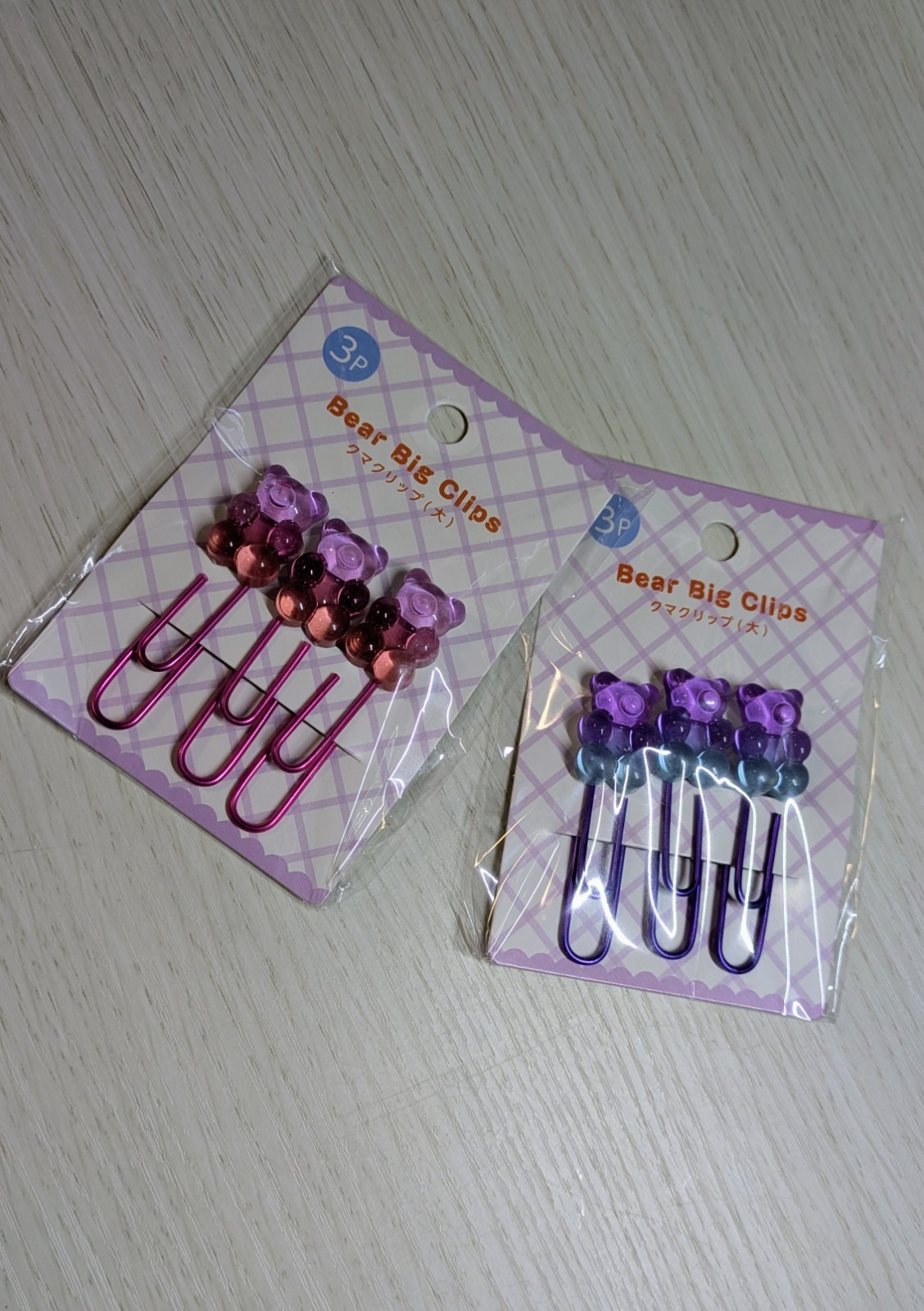 Cute Cartoon Clip 4pcs Set Stationery Organizer School Office Supplies Pink/Yell