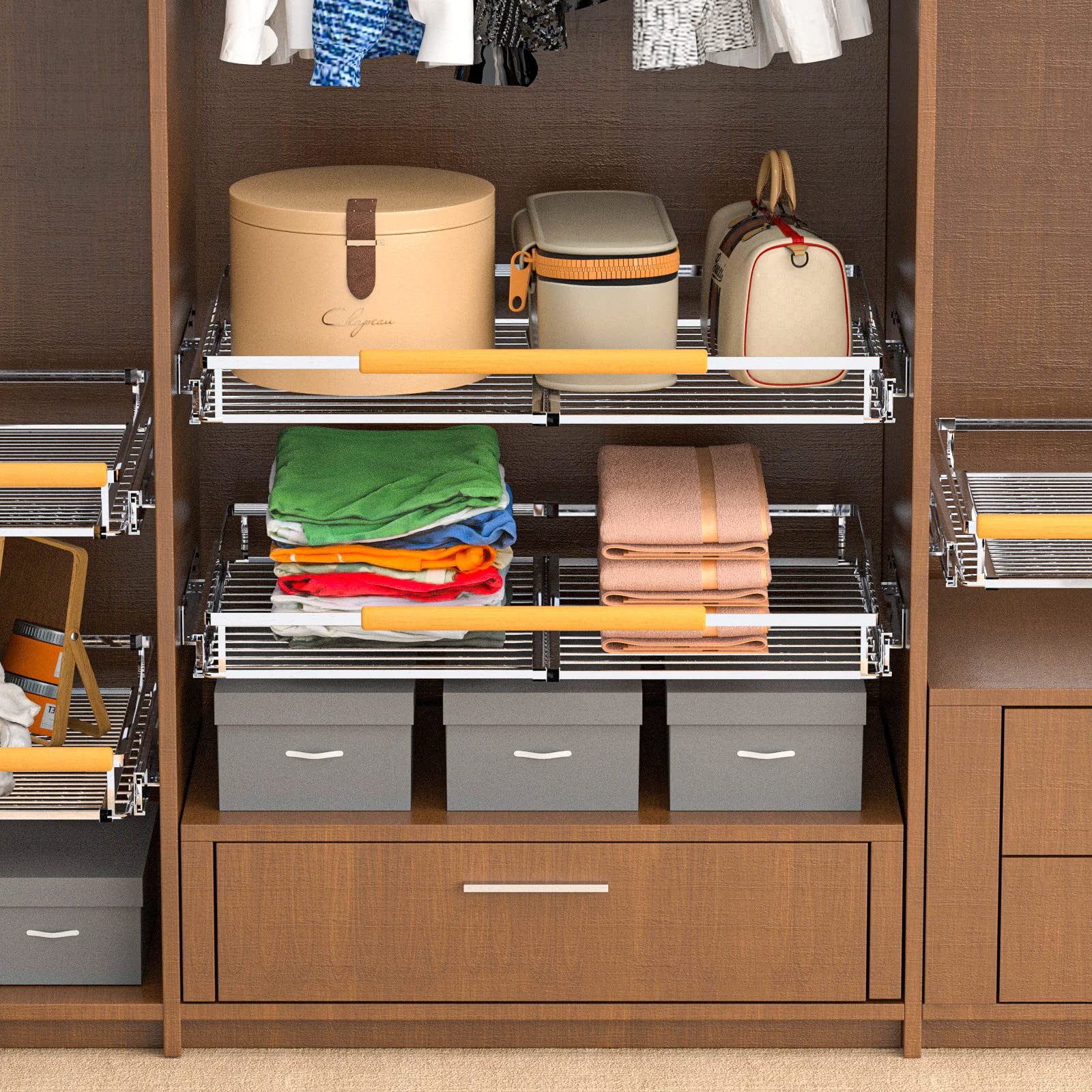 M – Cabinet Width: 16.3″~26.3″ * Depth: 17.3″, Medium -W(basket+glides)…