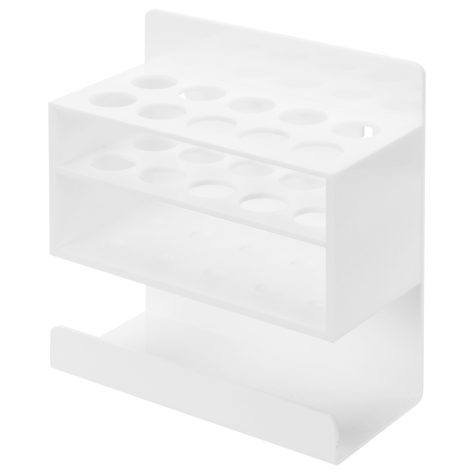 MyGift 2 Tier White Acrylic 10 Slot Dry Erase Marker and Eraser Wall Stand Rack