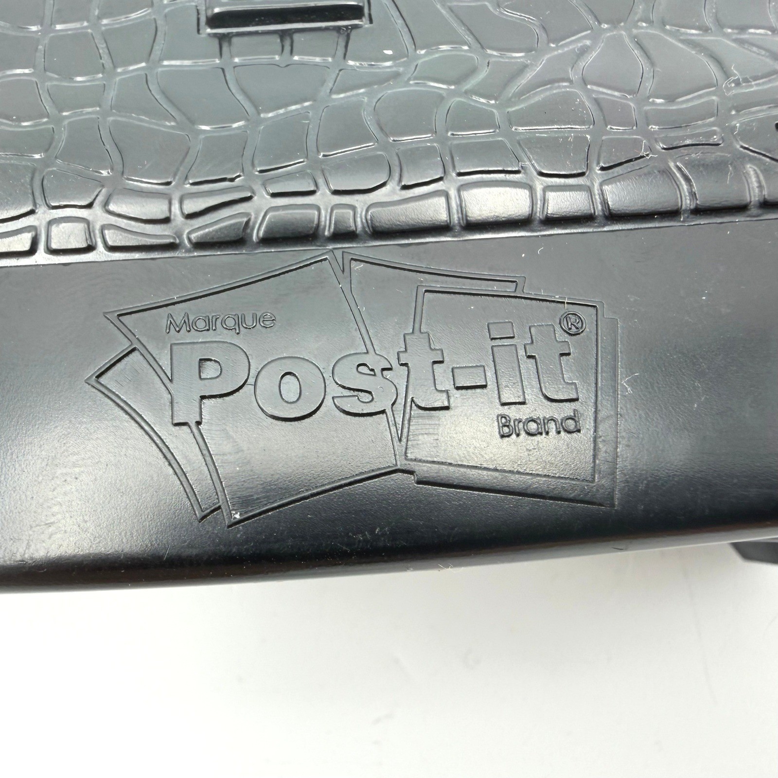Post-it Handbag Desk Organizer Women Black Croc Embossed Sticky Note Holder