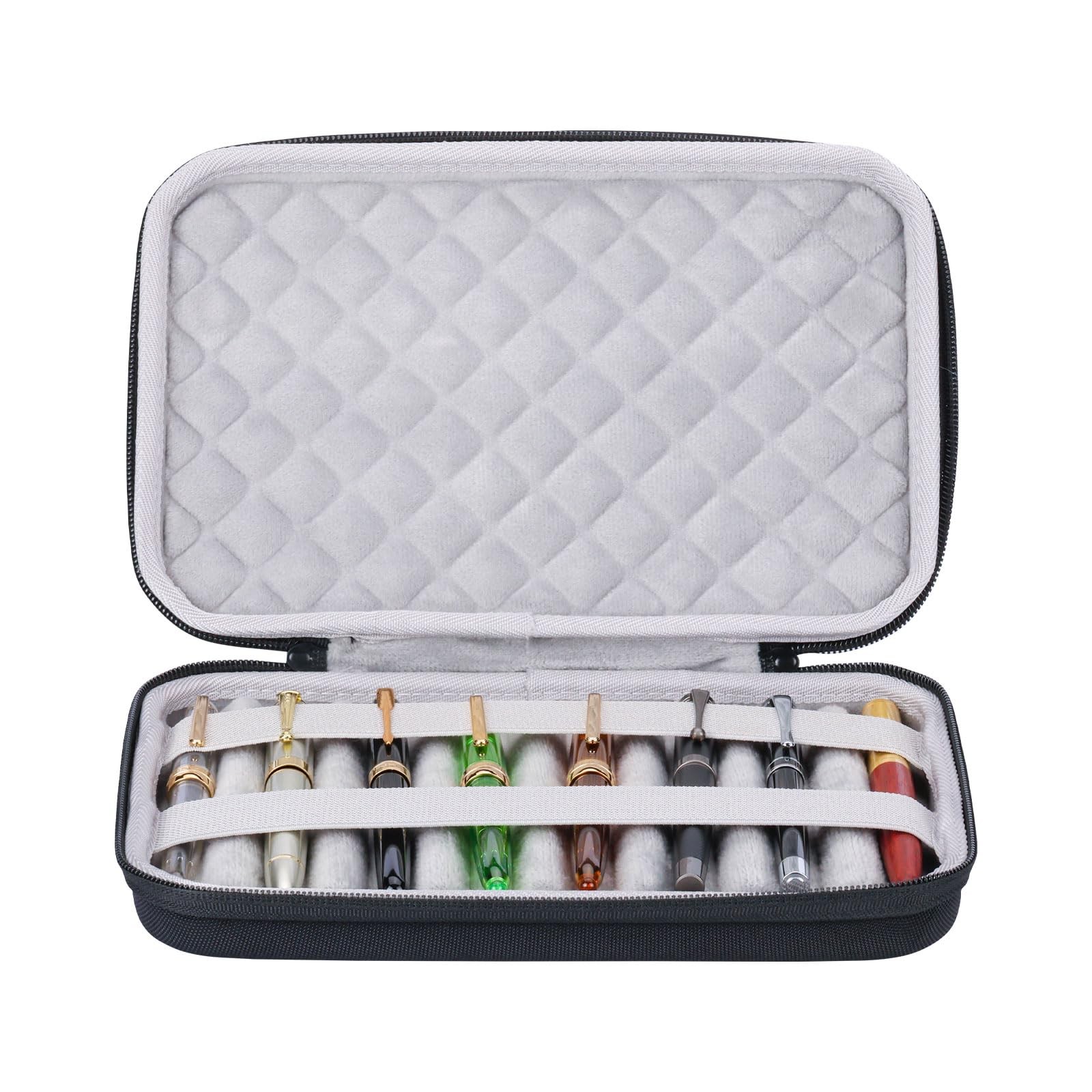 MIVLXLX 8 Slots pen case/boxes，Nylon cloth Pencil Tray Case 8 slots, black