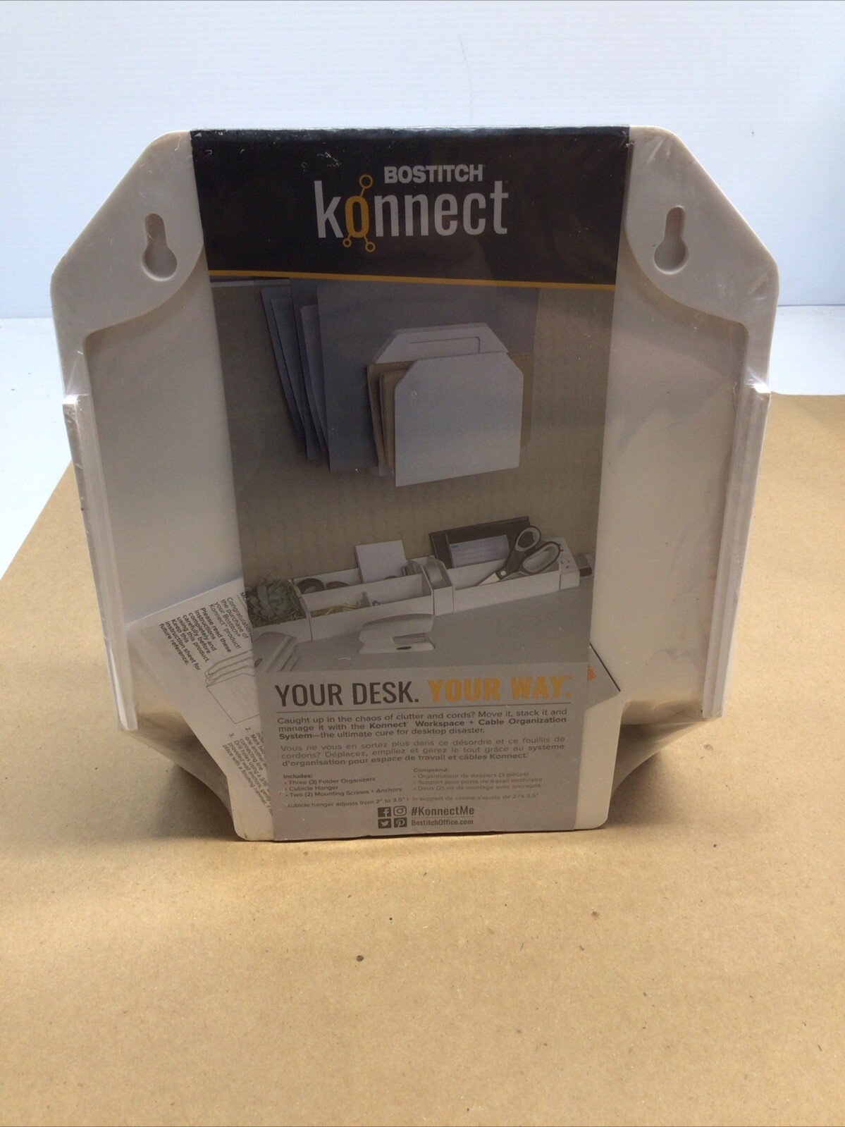 Bostitch Konnect Plastic 3-Piece File Organizer KT-3FOLDER White