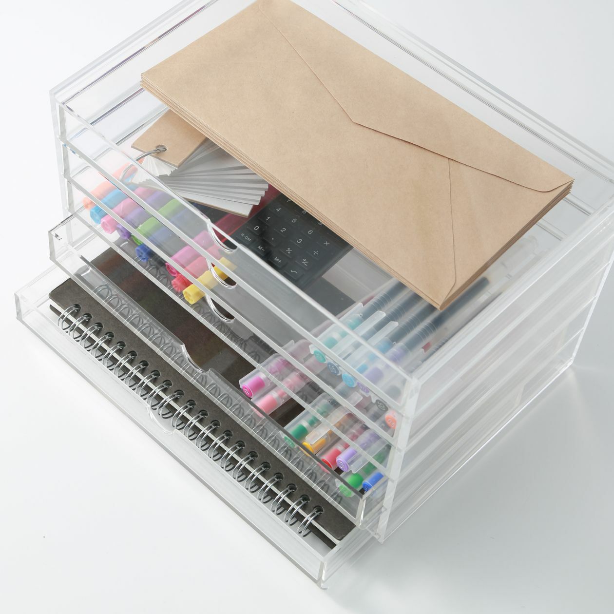MUJI Acrylic case Wide Size W26 x D17 x H16 cm Can be stacked Clear Drawer type