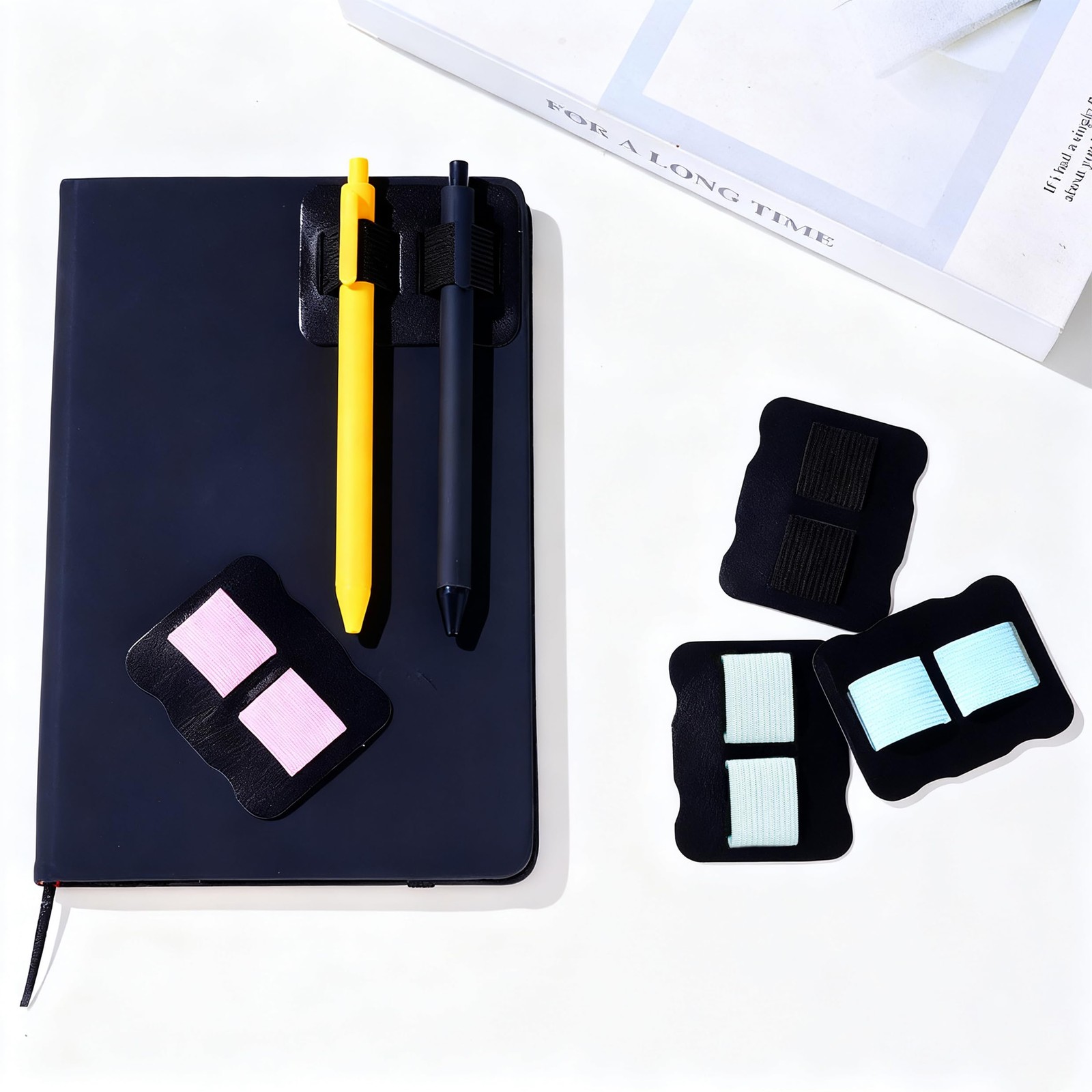 4Pcs Self-Adhesive Pen Holder for Notebook, Elastic Pen Loops for Journal Pla…