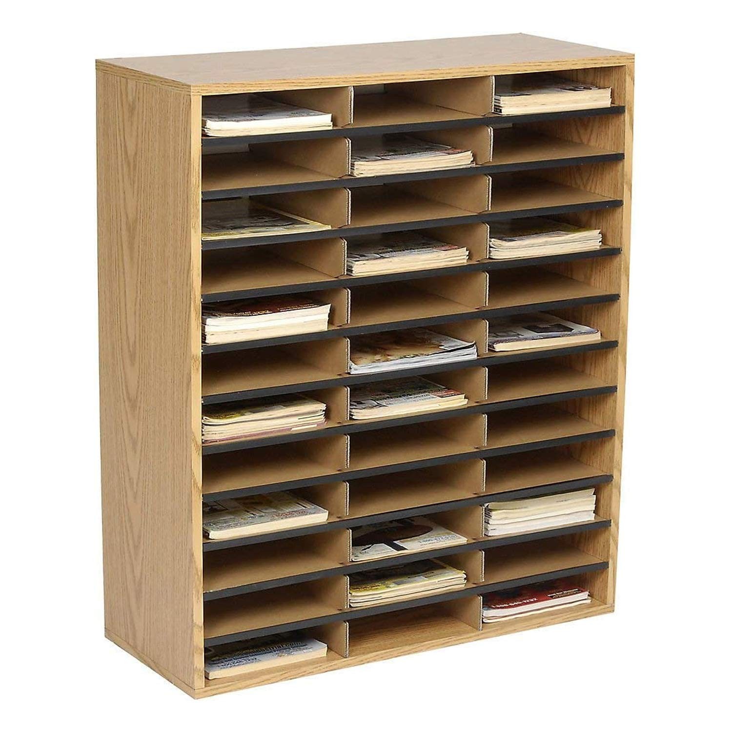 Literature Organizer, 36 Compartments, Office and Classroom Mailbox with Adju…