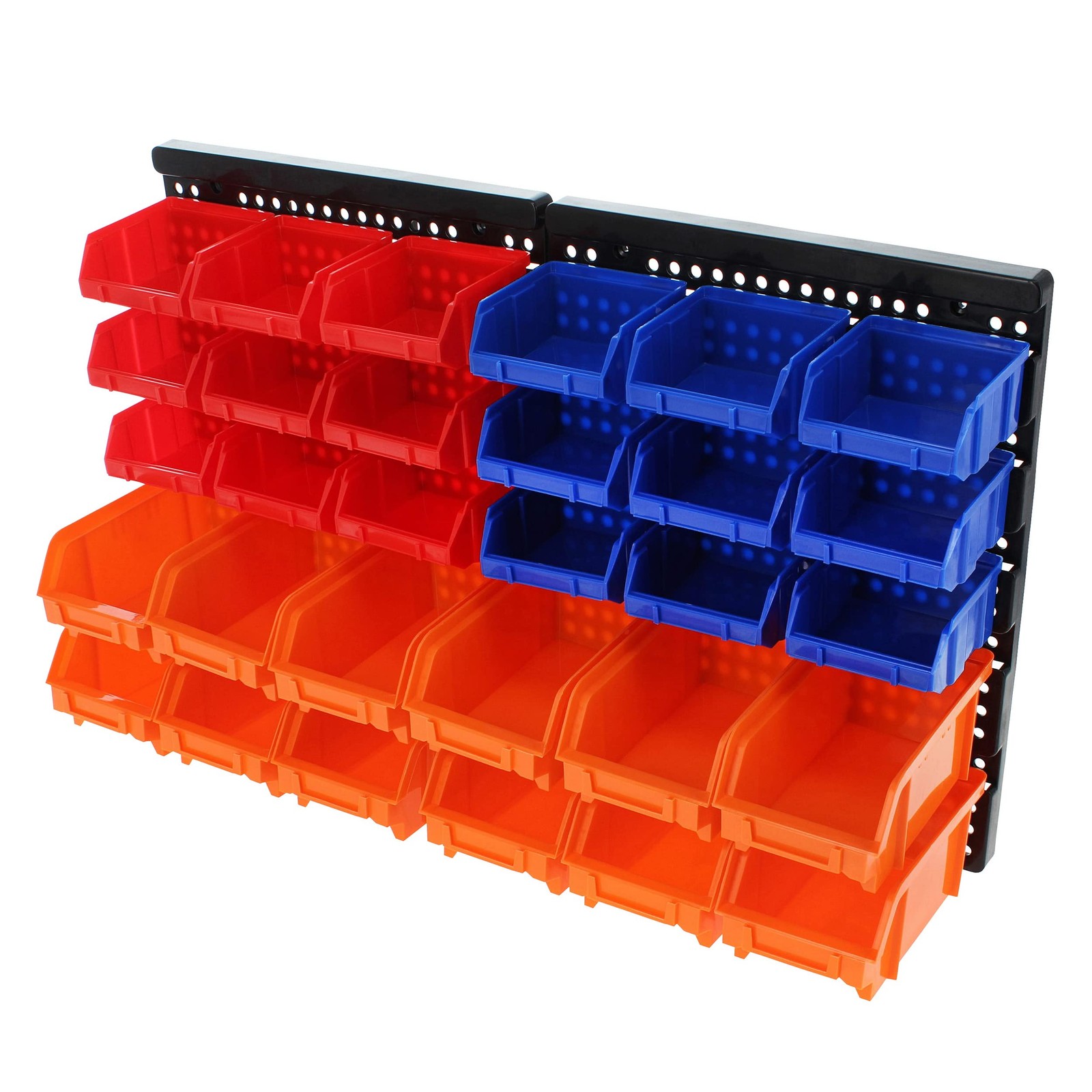 ABN Nail and Screw Organizer Wall Mounted Small, Medium, Red, Blue, Orange