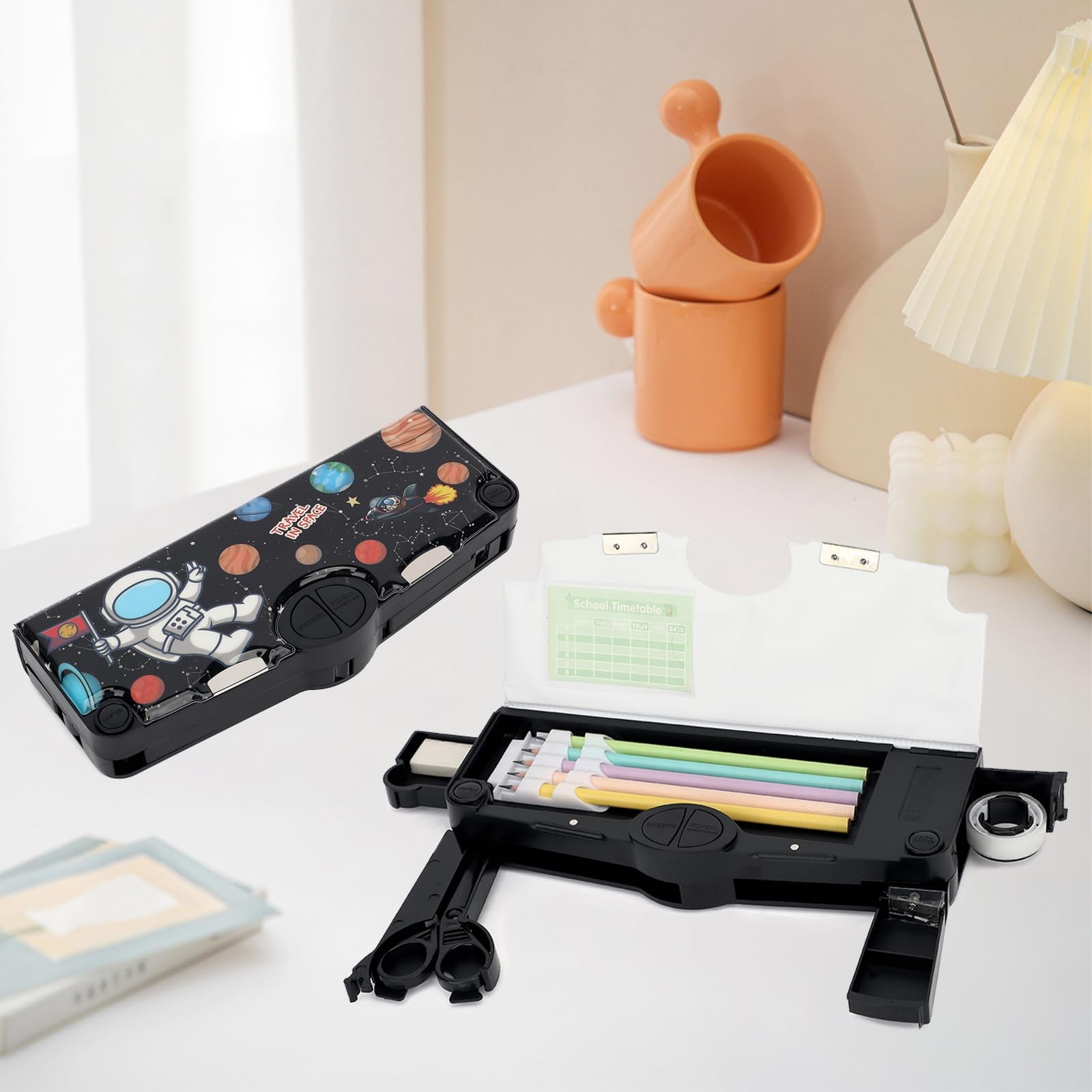Multifunction Pencil Case for Kids Boys Girls, Cute Cartoon Pop Up Pencil Box…