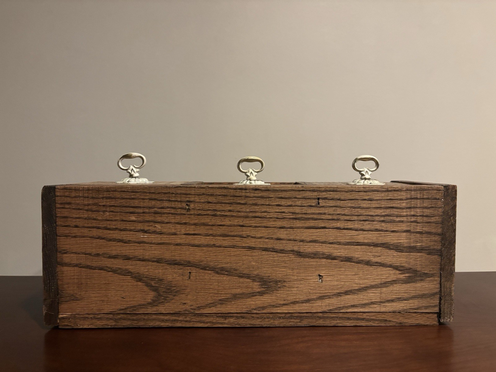 3 Drawer Wooden Desk Organizer Vintage Style Rustic Wood Desktop Cubby Handled