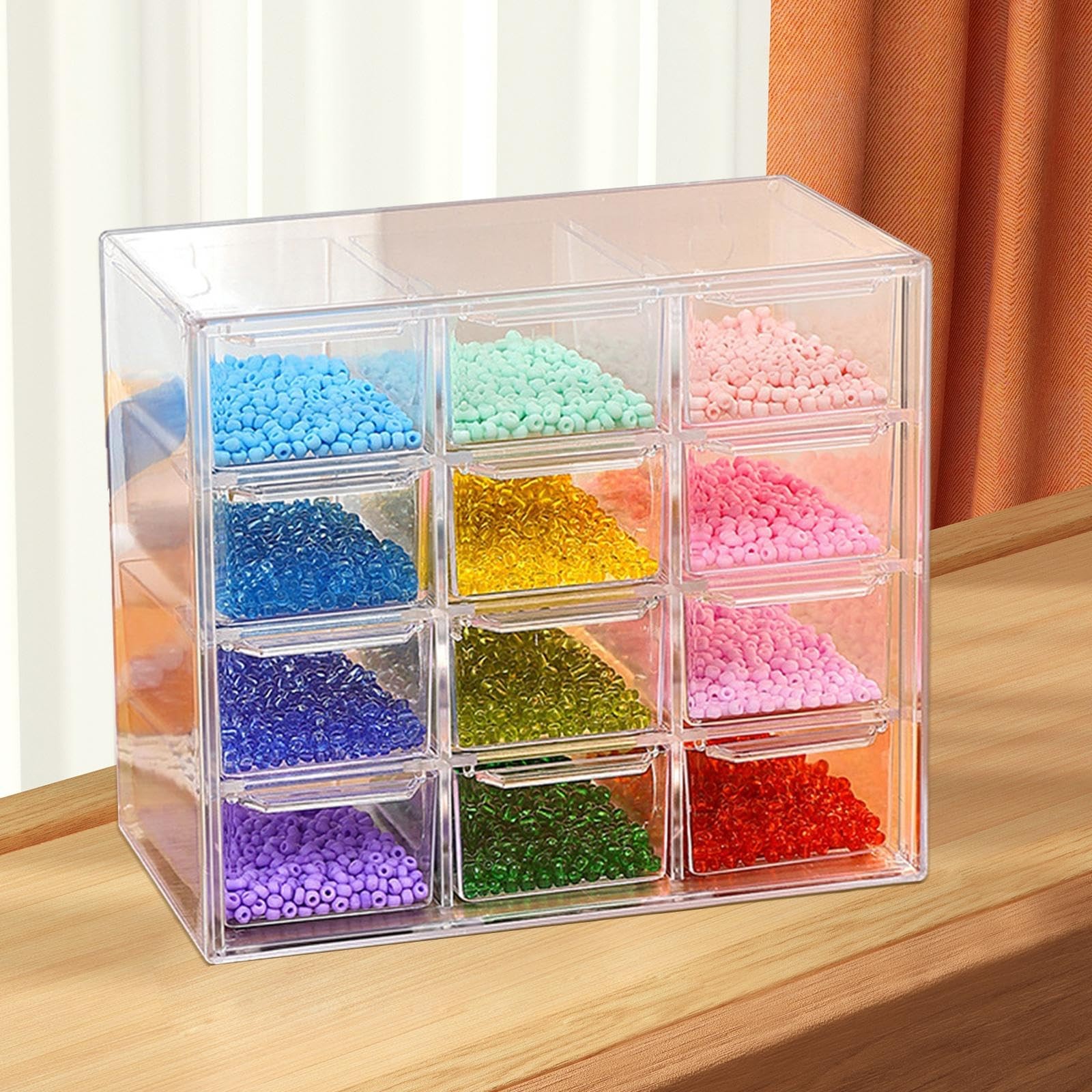 kowaku Mini Drawer Organizer Small with Drawers 12 Drawers, Clear