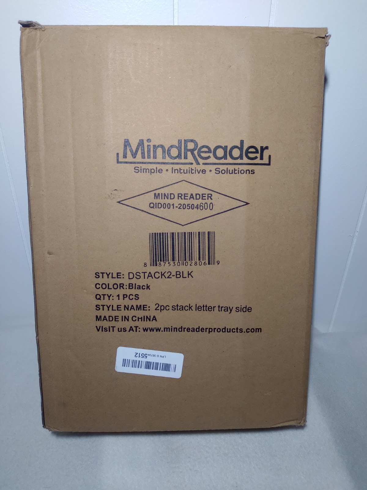 2 Tier Mind Reader Stackable Paper Tray, Desktop Organizer, Metal, Black