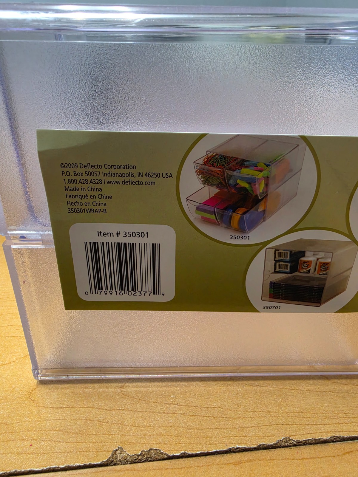 Deflecto Stackable Cube Organizer, Desk and Craft 4-Drawer, Clear