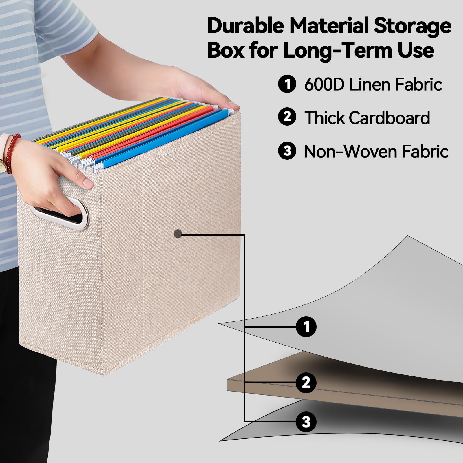ComfortKeeper 4 Packs Letter Size File Organizer, Folders 4 Pack, Beige