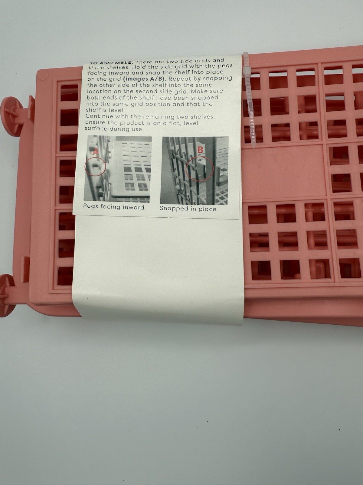 3 -Tier Pink Collapsible Shelves.