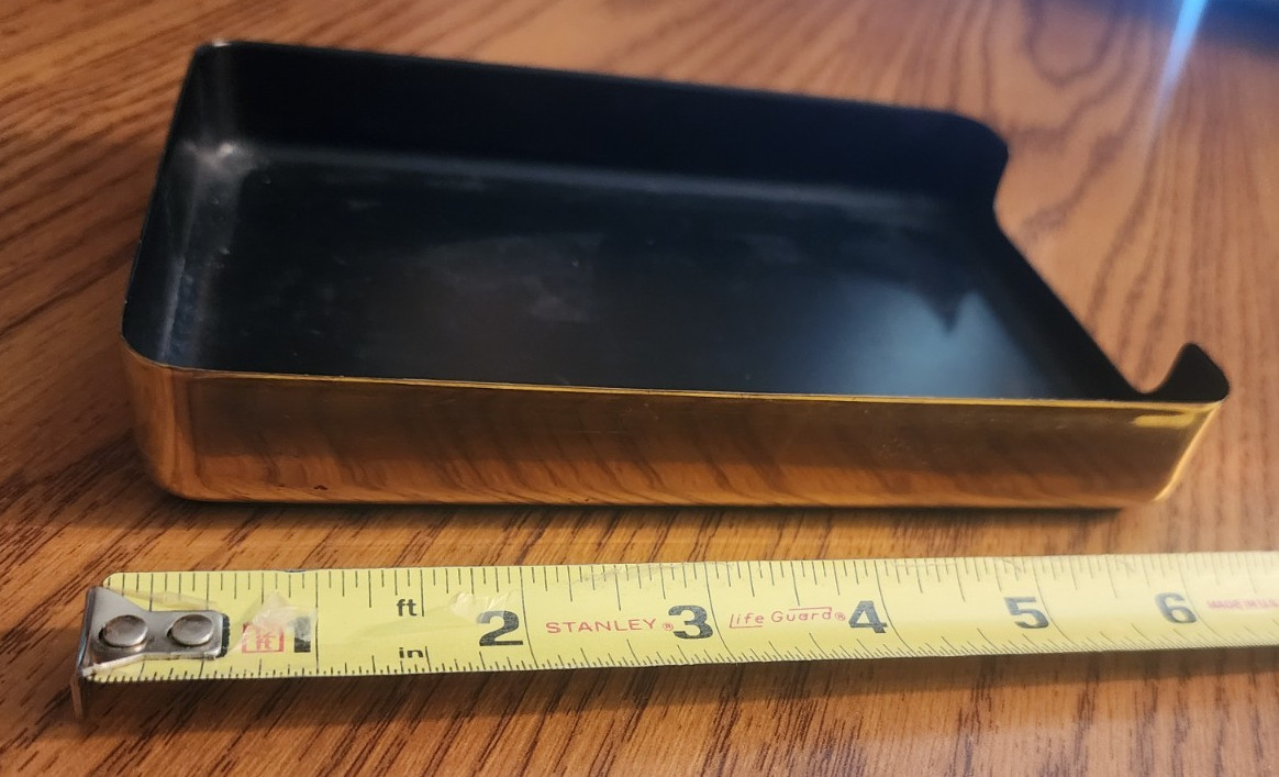 Gold Executive Desk Note Pad Tray Office 6inX4in