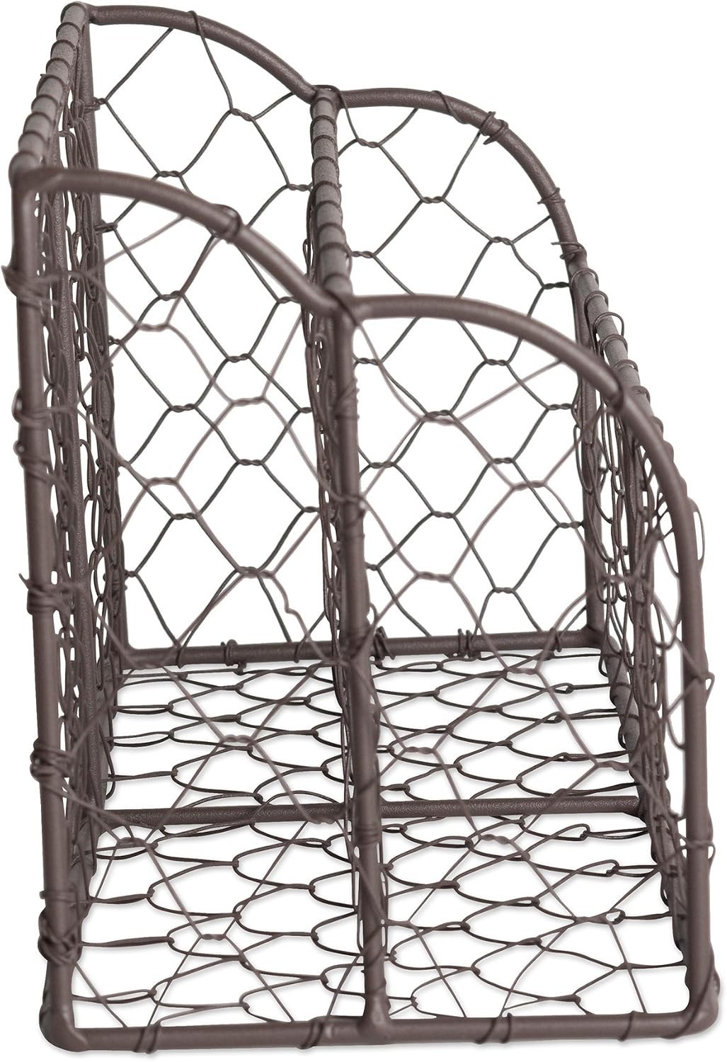 Farmhouse-Inspired Metal Letter Holder with Chicken Wire Design for Tidy Spaces