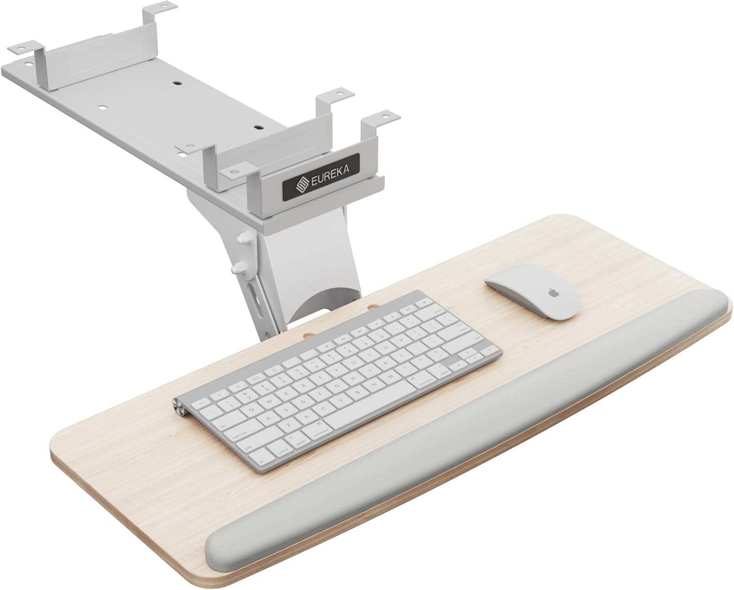 EUREKA ERGONOMIC Keyboard Tray Height Adjustable, Swivel 25 Inches, Maple