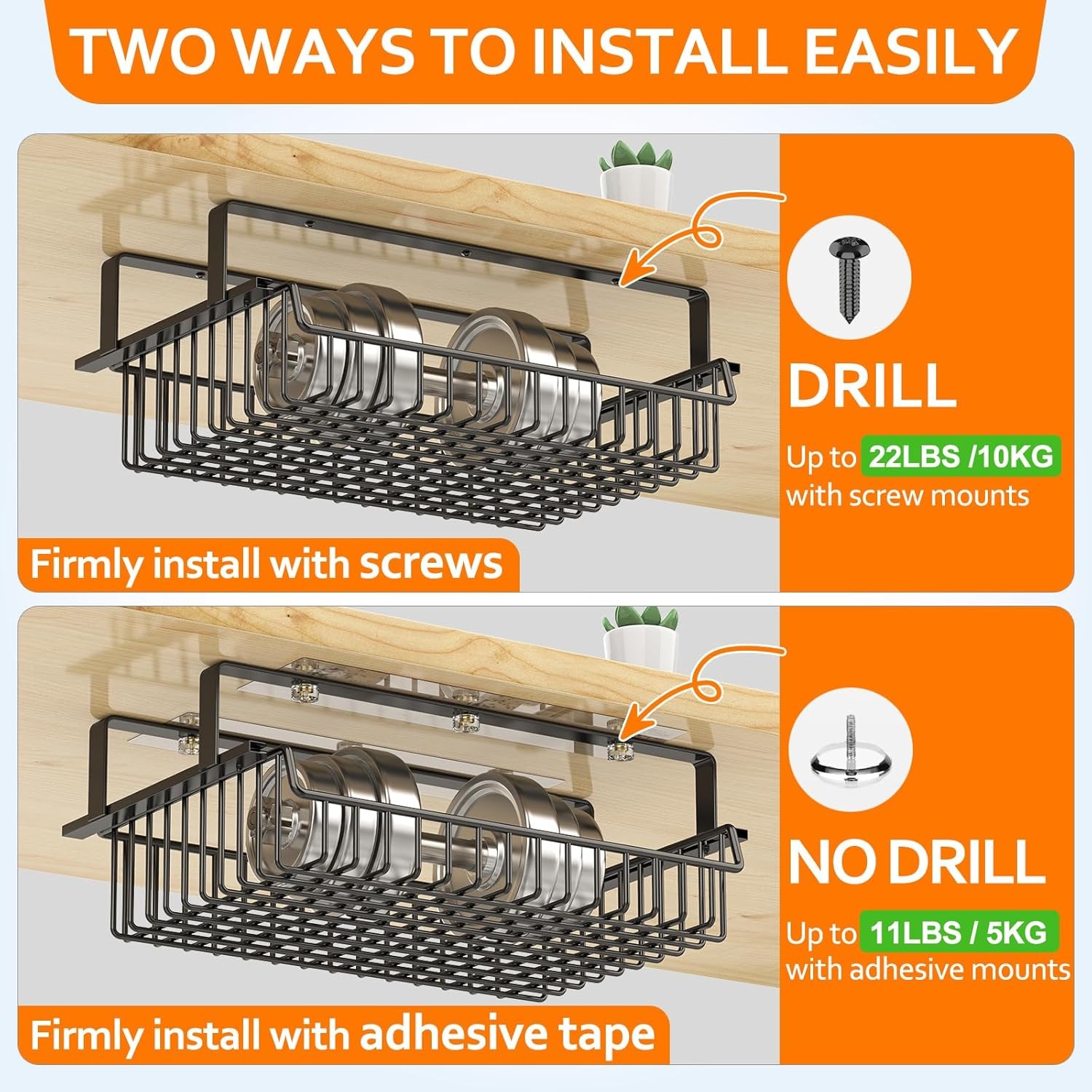 Slide Out Under Desk Drawer Metal Storage Organizer