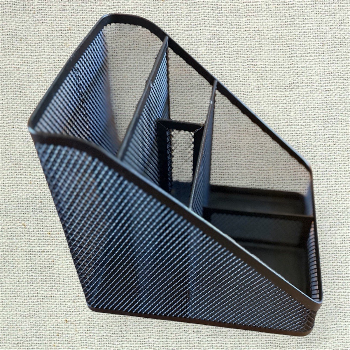 Black Metal Mesh Desk Organizer Pen Pencil Holder Office Supply Organizer