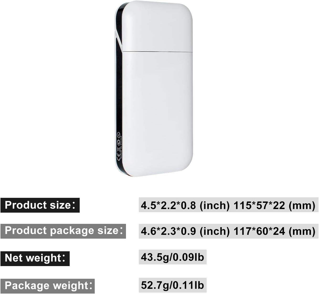 Extra Large Pre-Roll Paper Storage Box, Simple White 110MM