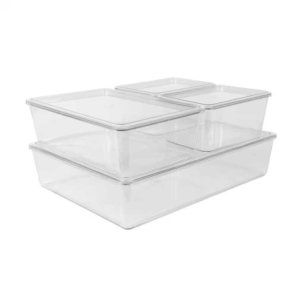 Clear Desk Organizer Set of 4 – 2 Small/1 Medium/1 Large