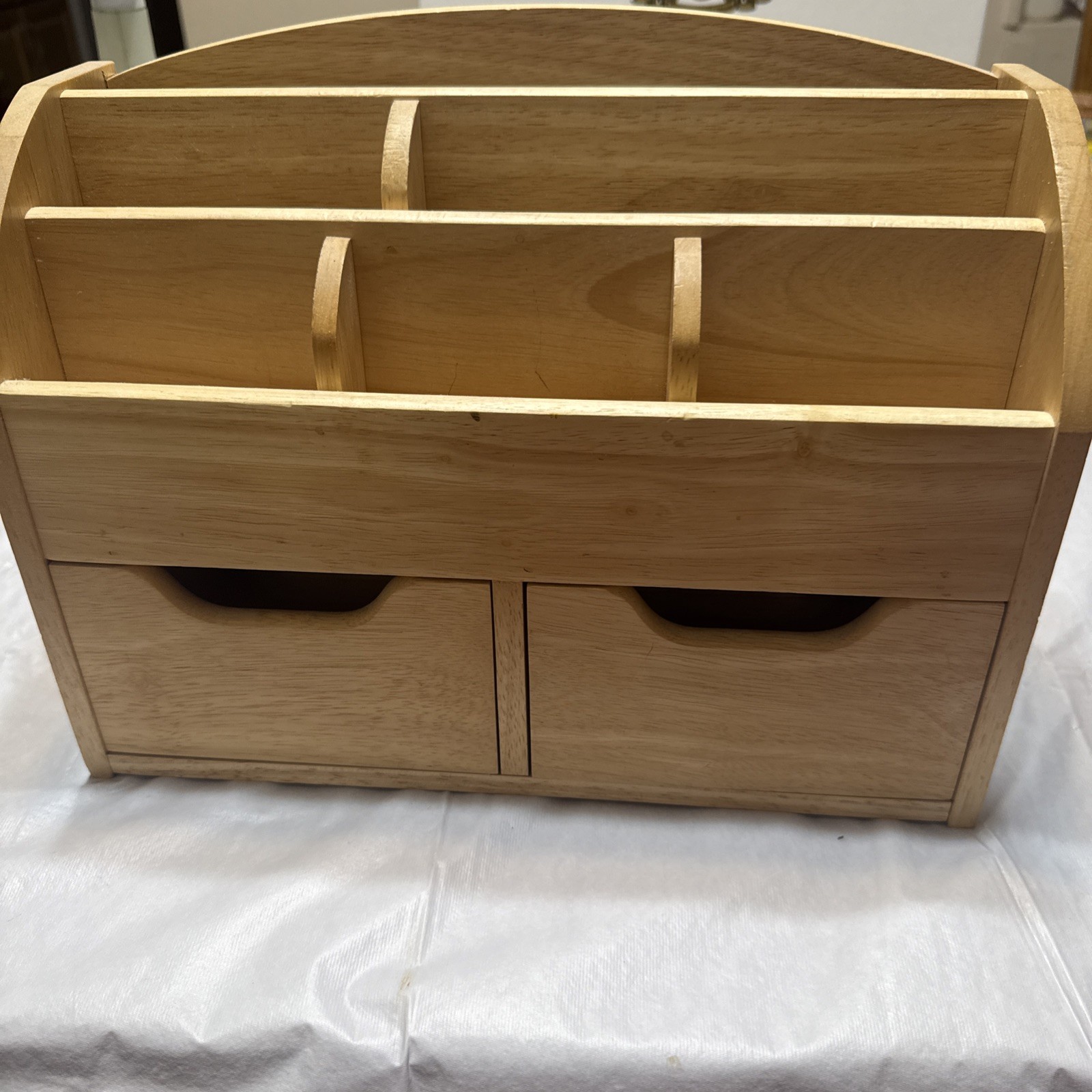 Solid Wood Letter/Mail Desk Top Organizer 9×12.5×5 Inch