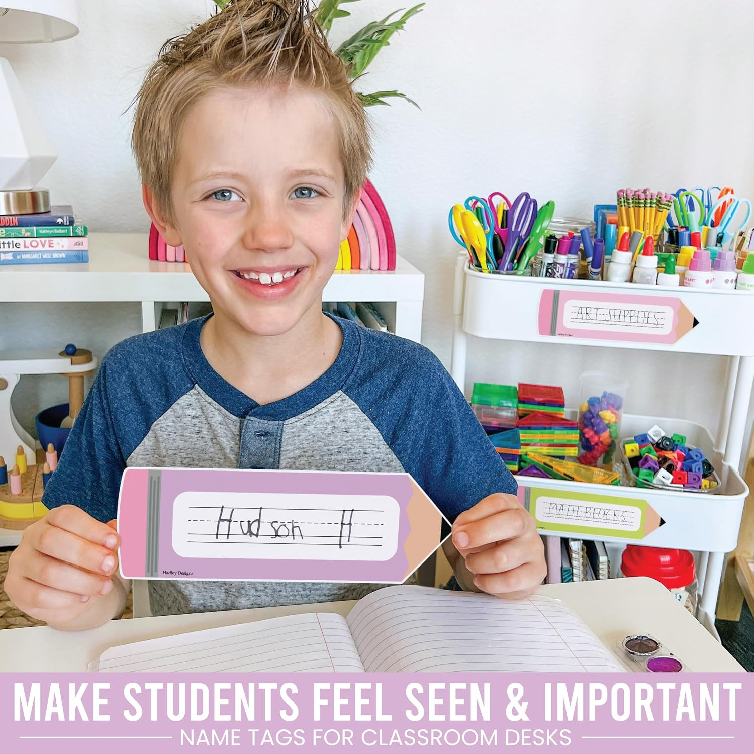 Desk Name Tags for Classroom – 36 Student Desk Name Plates for Classroom Decor,