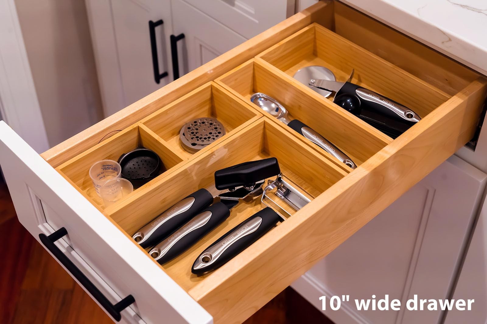 Umilife Drawer Organizer Storage Boxes, 15 x 13 x 2.5″ (5 Boxes), Natural