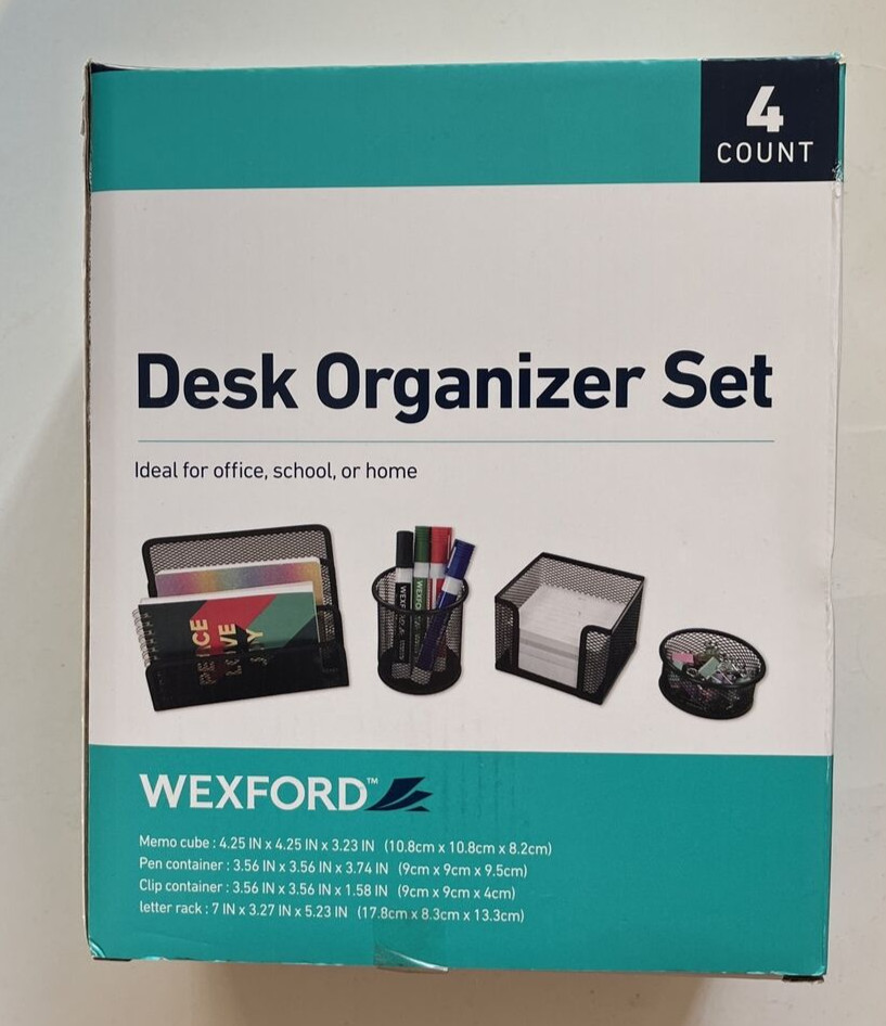 Wexford Desk Organizer Set 4 Count for Office, School, or Home NEW