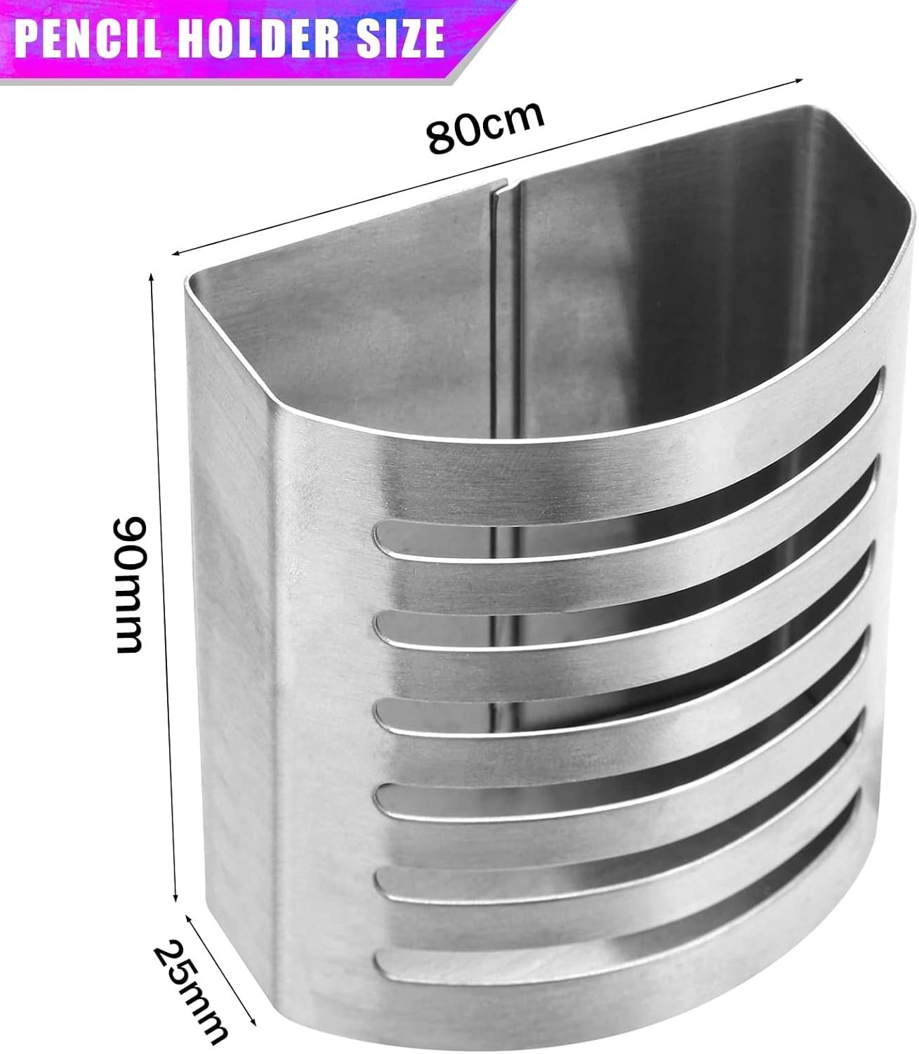 2 Pack Magnetic Modern Pen and Pencil Holder, Metal Writing Utensil Storage Orga