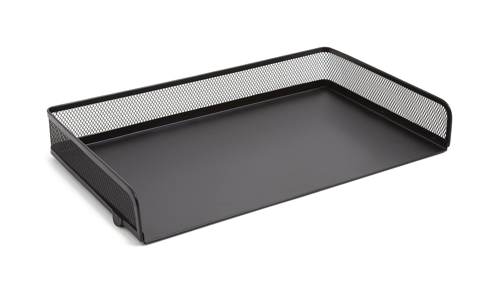 Matte Black Side Load Stackable Metal Letter Tray Desk Paper Organizer