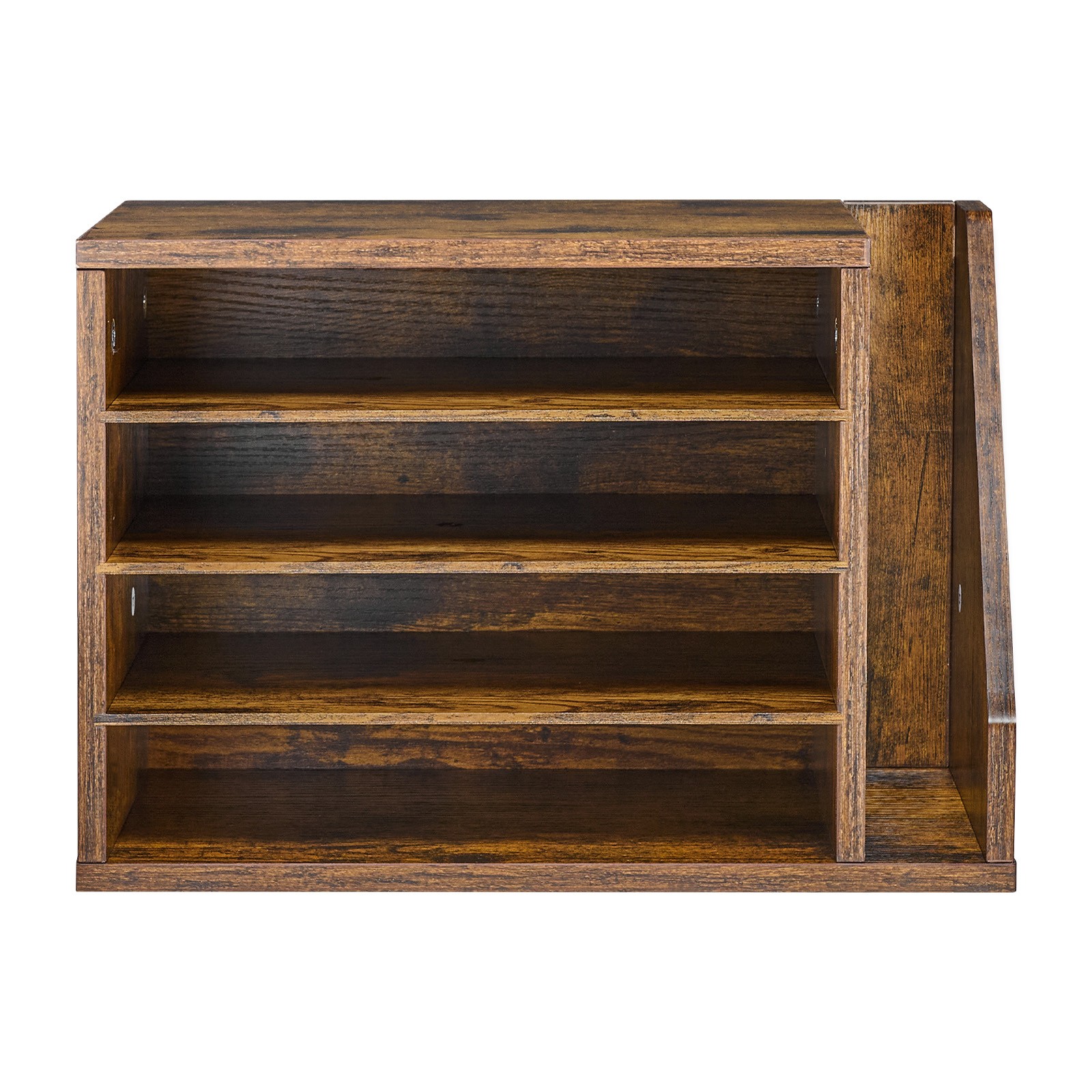 Uimoso 4-Compartment Office Mail Organizer with Detachable Shelves, Brown