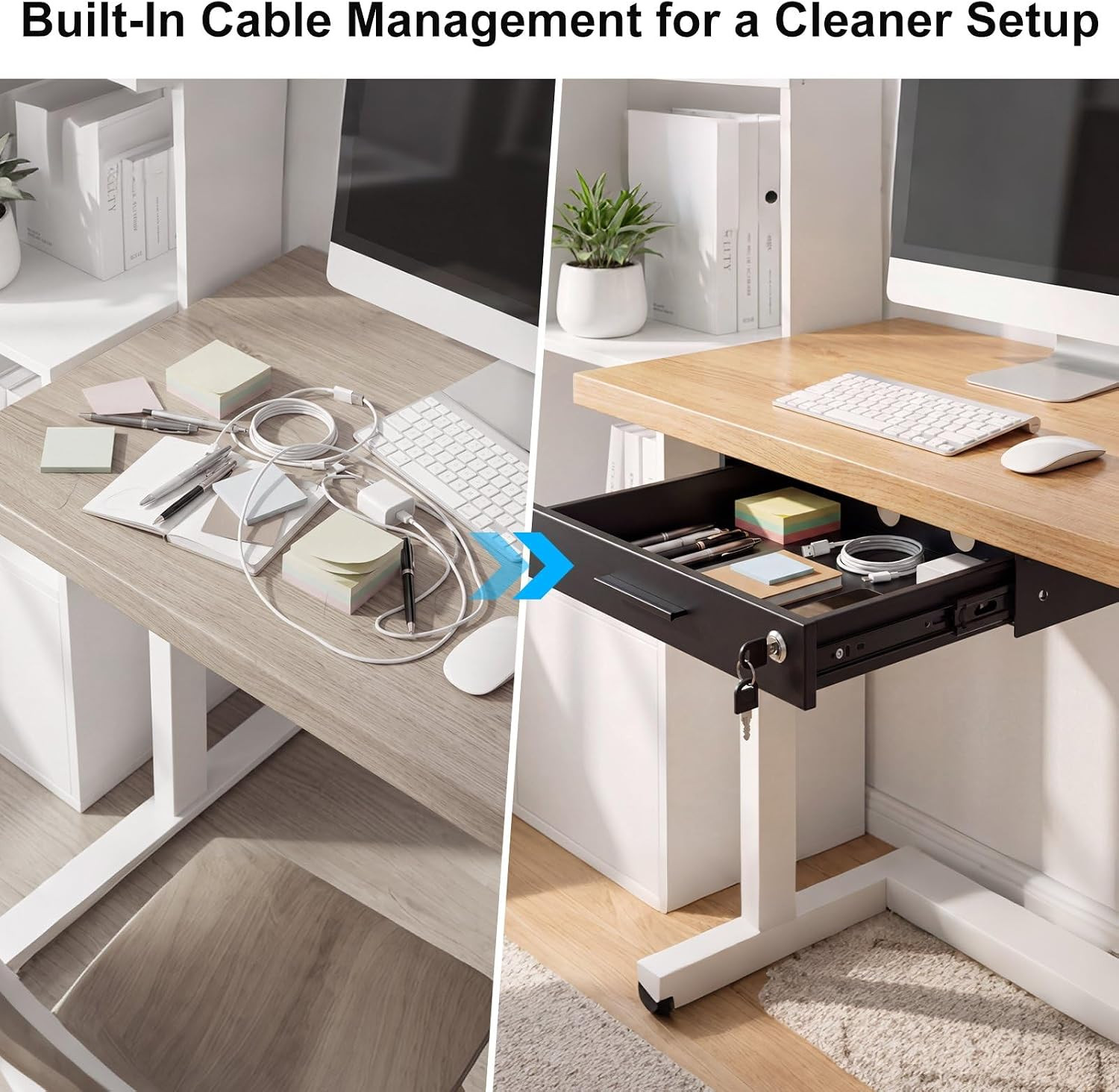 Under Desk Drawer Organizer – Lockable Storage for Laptop & Office Accessories