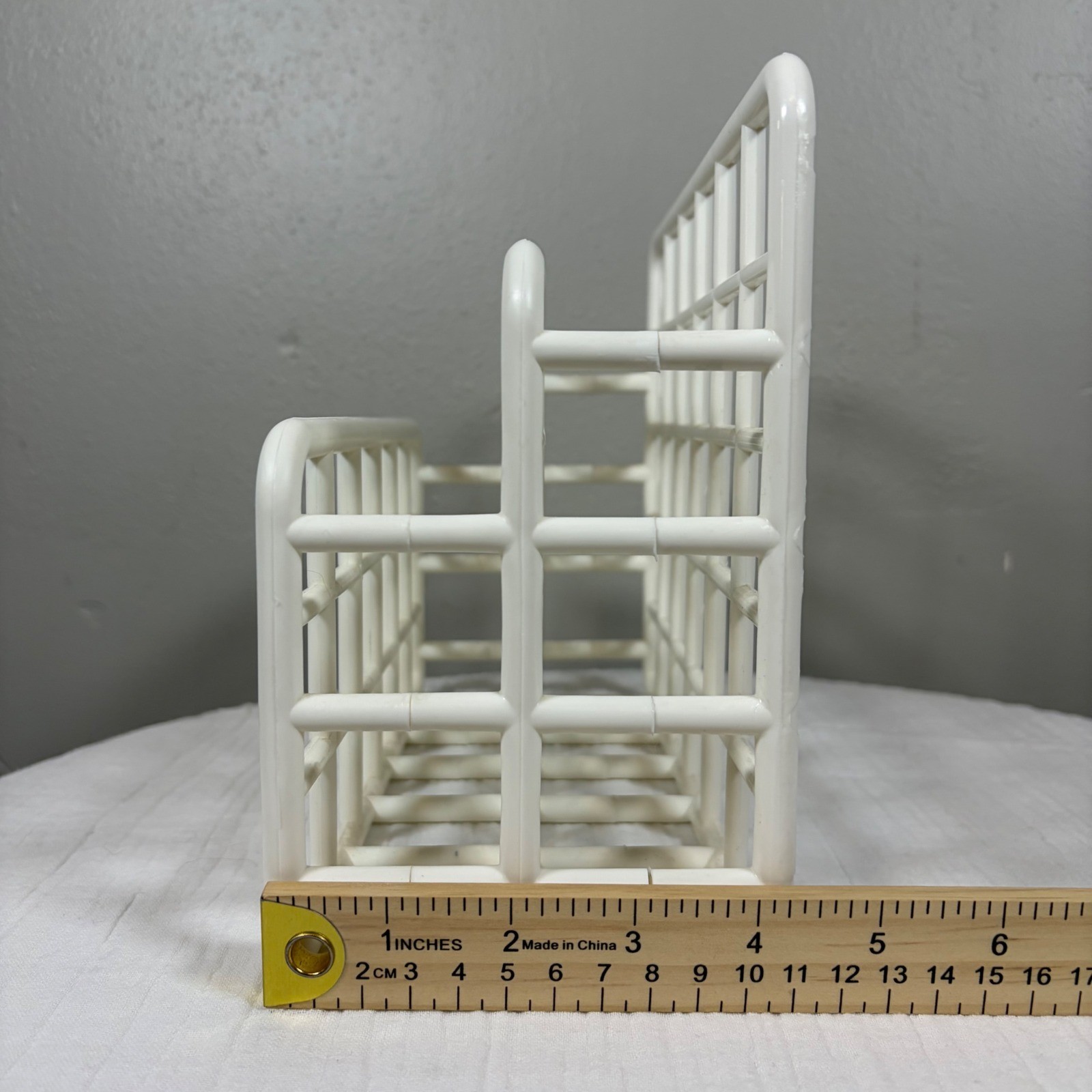 Vintage Yaffa Basic Concepts White Grid Letter Sorter Mail Organizer 1980s Desk