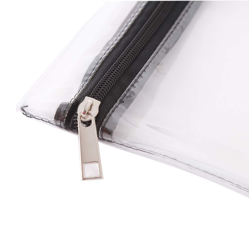 4 Pack Clear Vinyl Zipper Waterproof Office Home Supply Organizer Toiletry