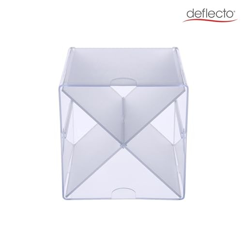Deflecto Stackable Clear Cube Organizer Removable Cross Style 6 x 6 inches