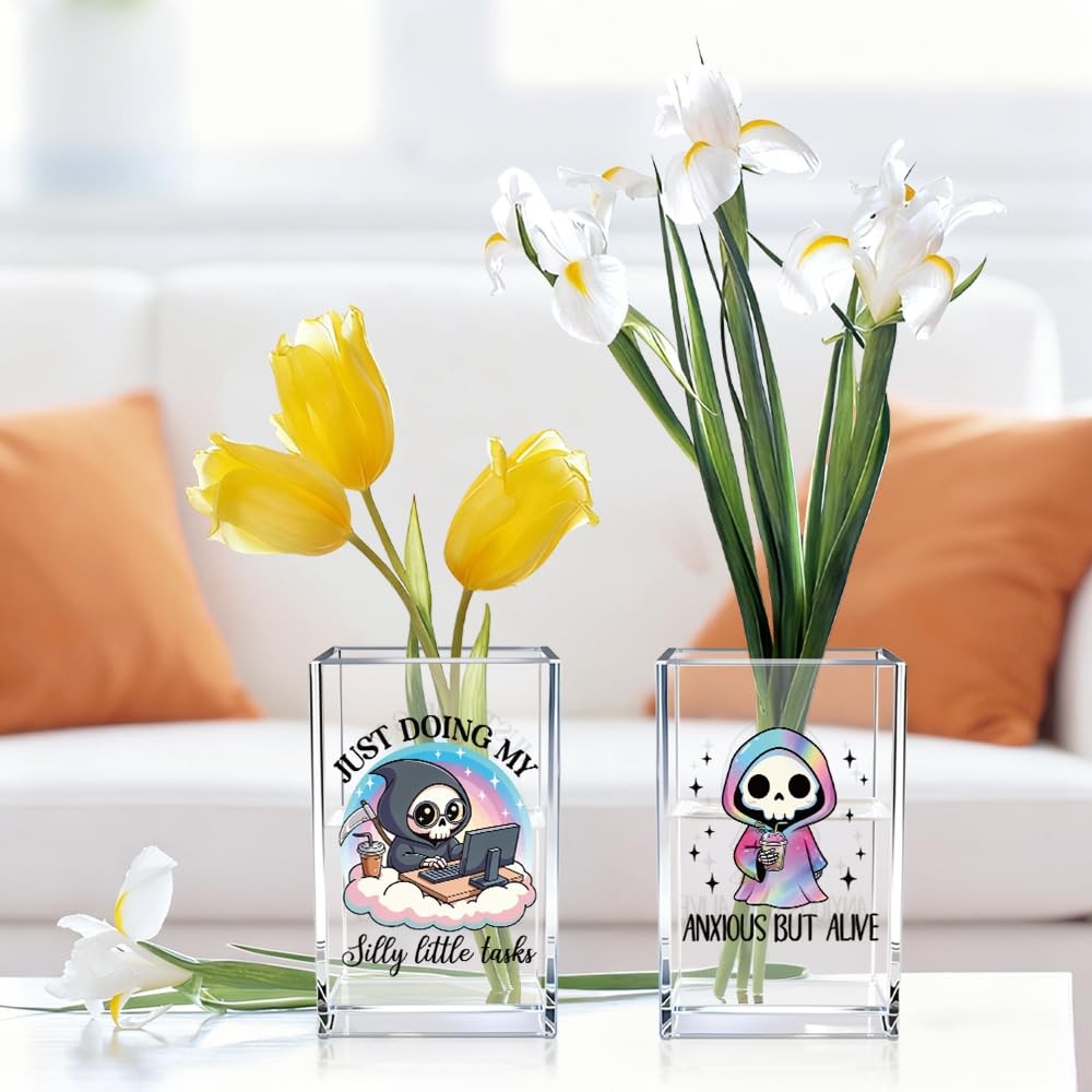 Anxious But Alive Just Doing My Silly Little Tasks Acrylic Pen Holder Cup Set…