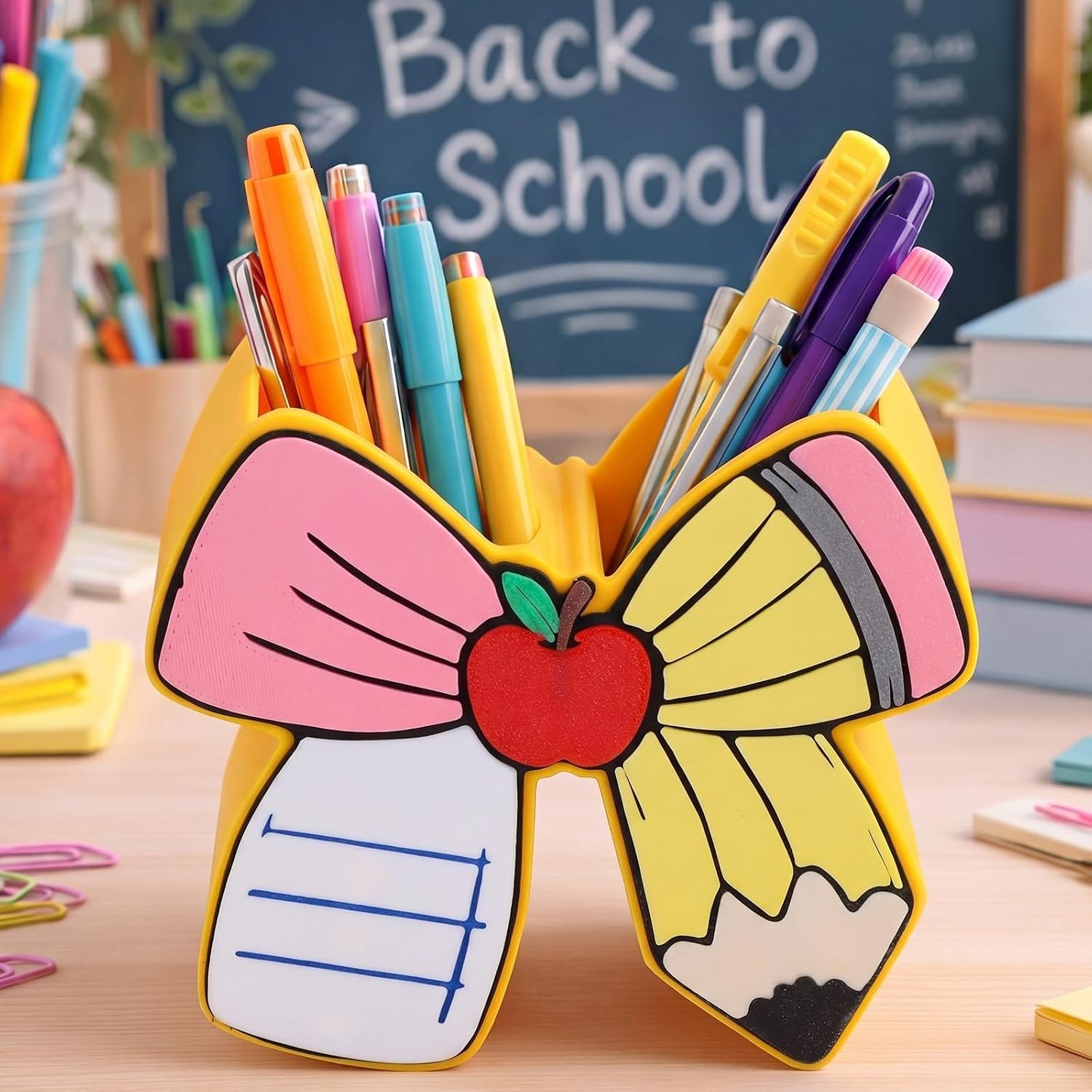 Adorable Yellow Pencil Holder for Desk – Perfect Gift for Teachers & Students