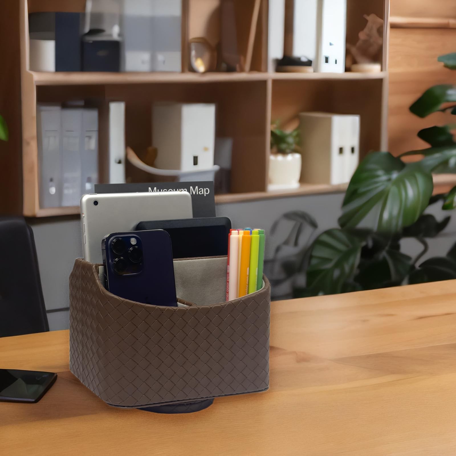 Rotating Desk Organizer 360 Degree Desk Spinning Caddy Desktop Tv Guide/mail/med