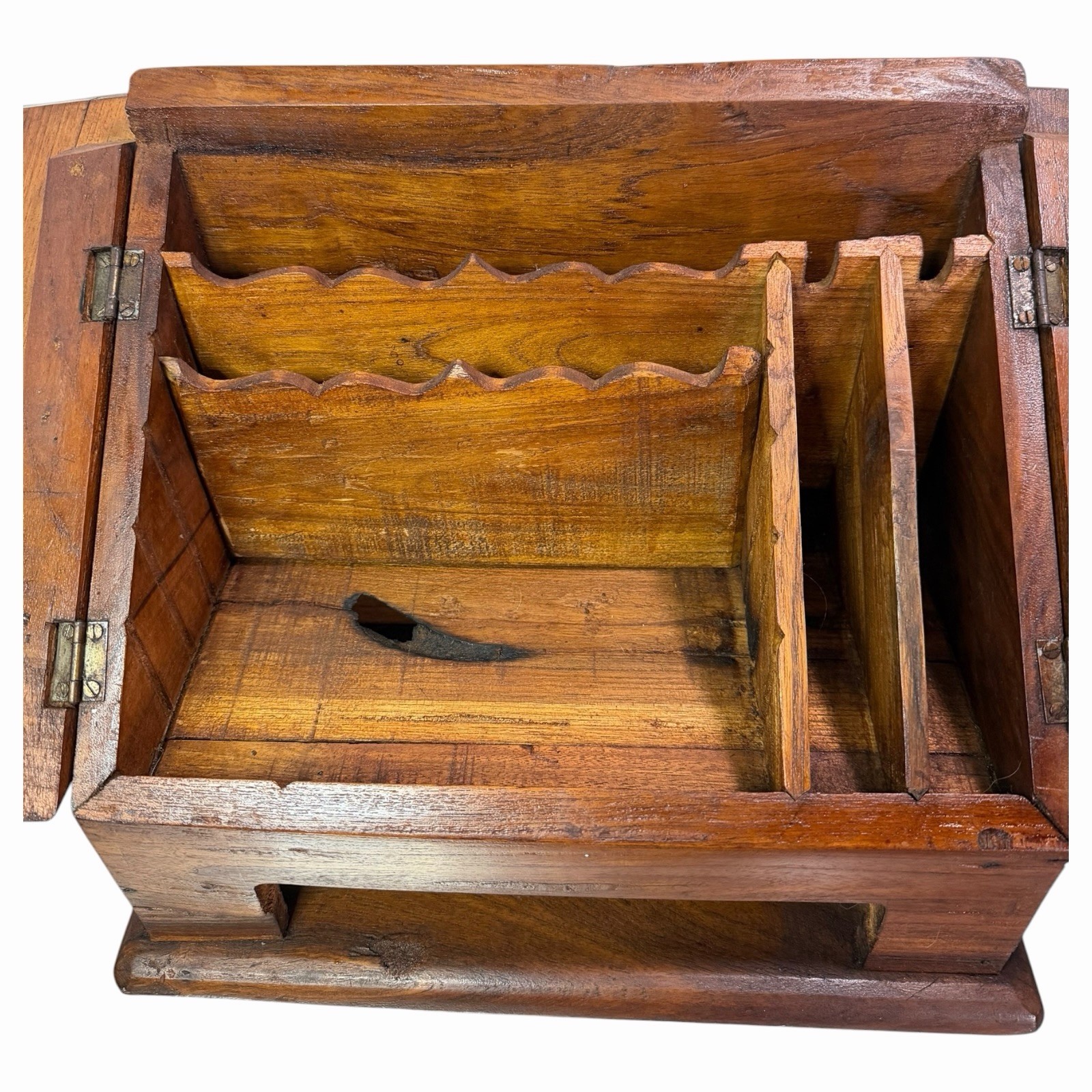 Vintage Wood Desk Mail Organizer. Missing Drawer And Spaces.