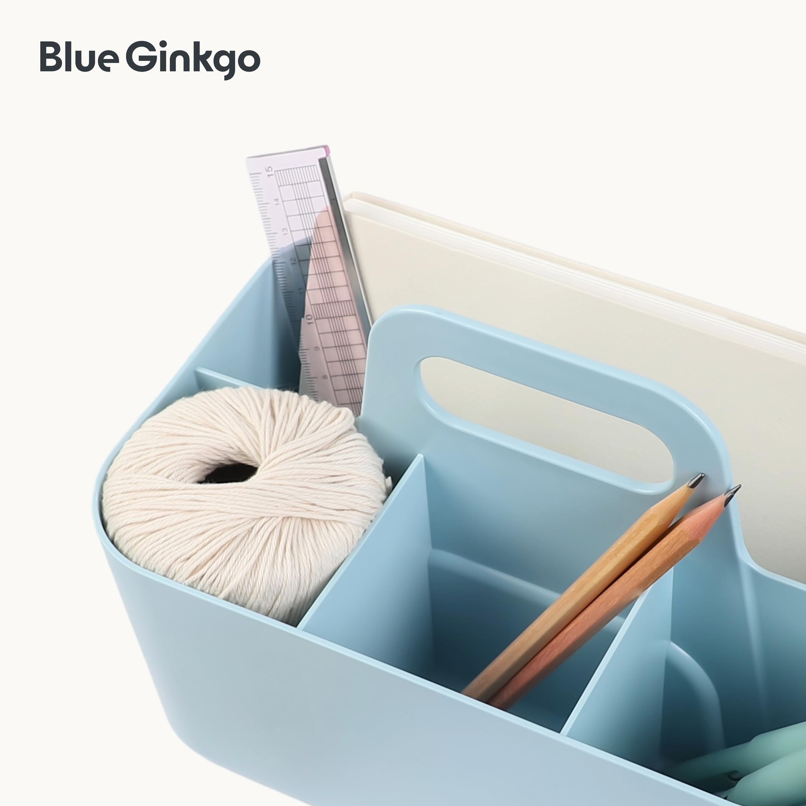Stackable Organizer Caddy Portable Tote Bathroom Office Blue Rectangle