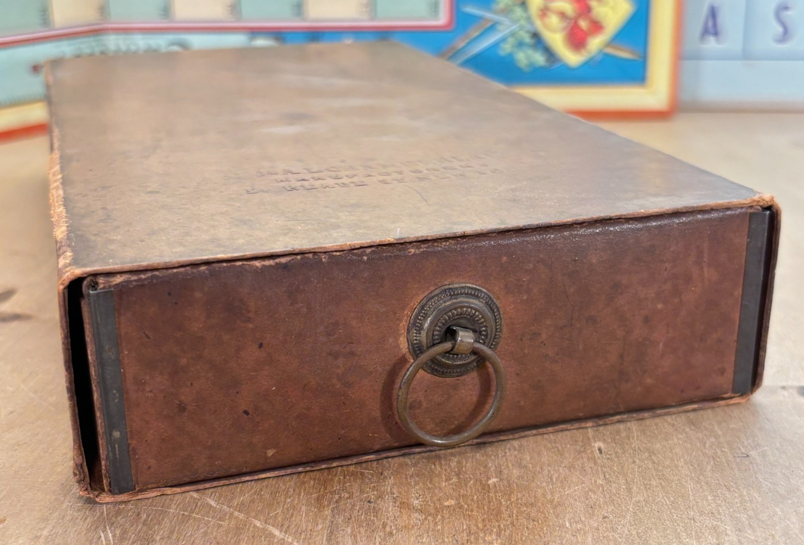 Vintage Office Desk Accessory, CC&AL Chamberlain Cardboard Single Drawer w Pull