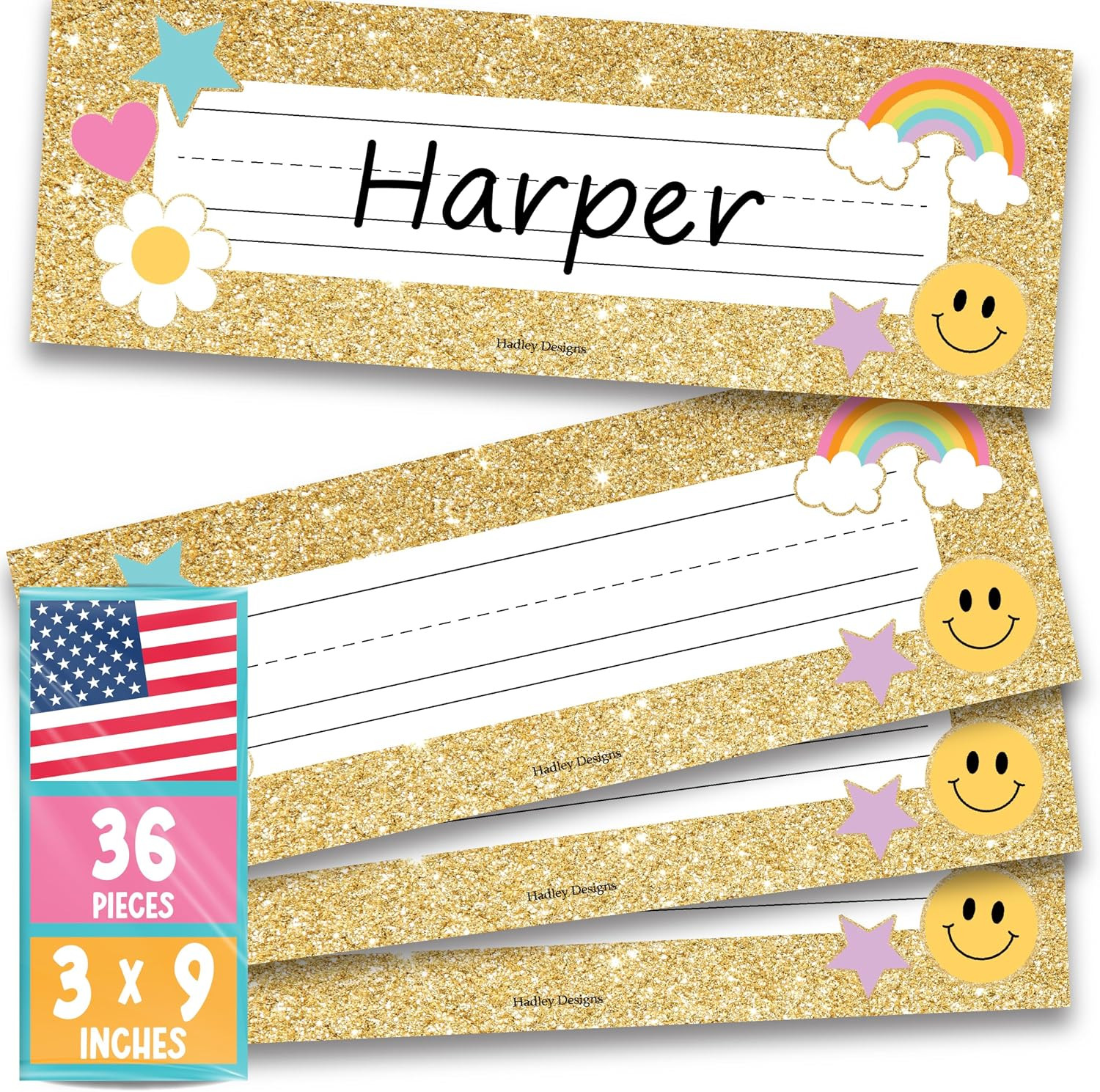 Desk Name Tags for Classroom – 36 Student Desk Name Plates for Classroom Decor,