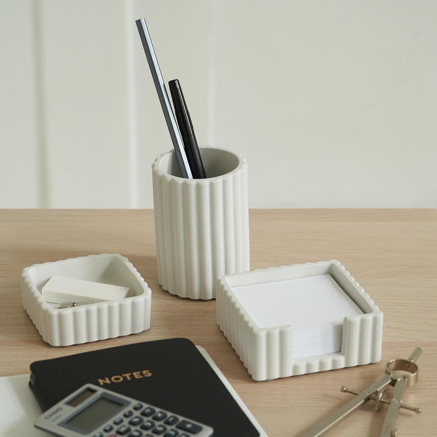 3-Piece Concrete Desk Accessories – Enhance Style & Organization Effortlessly
