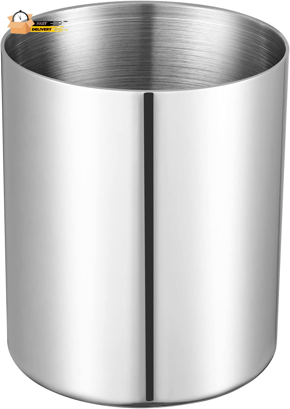 Silver Pen Holder for Desk, SUS304 Stainless Steel Heavy Duty Pen Holder Stand,