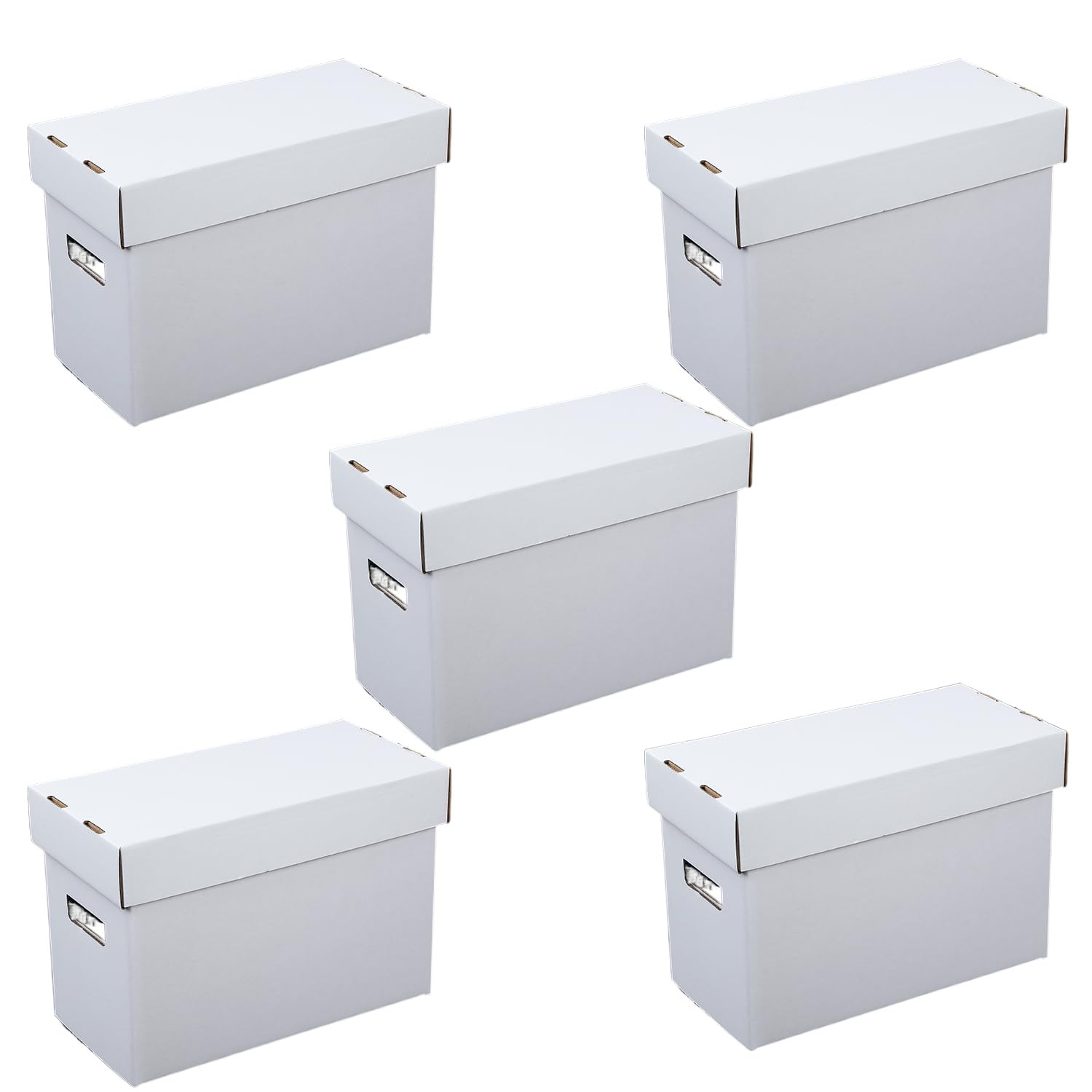 PIT66 5 Pcs Comic Book Storage Boxes, Holds 150-175 Comics Each, 5 PCS, White