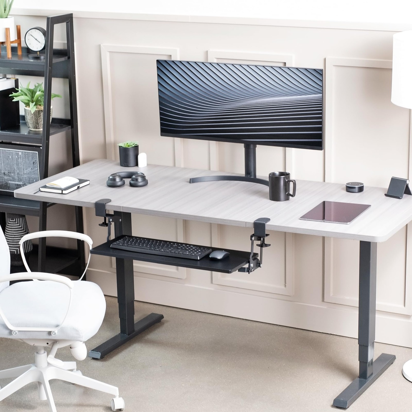 VIVO Large Clamp-on 27 (33 Including Clamps) x 11 inch Computer Large, Black
