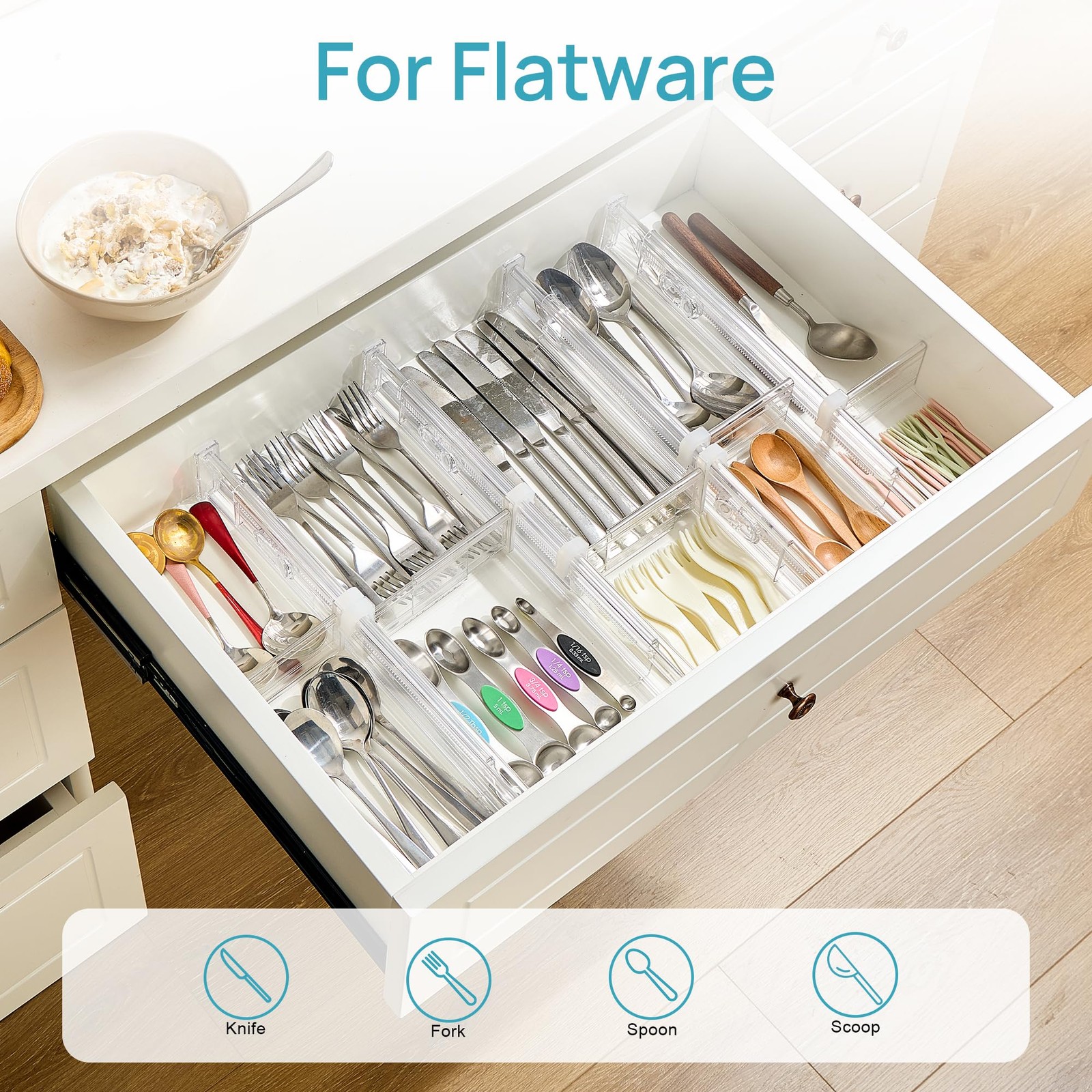 Vtopmart 2.36” Drawer Dividers with Short-2.36″ Inserts, Clear